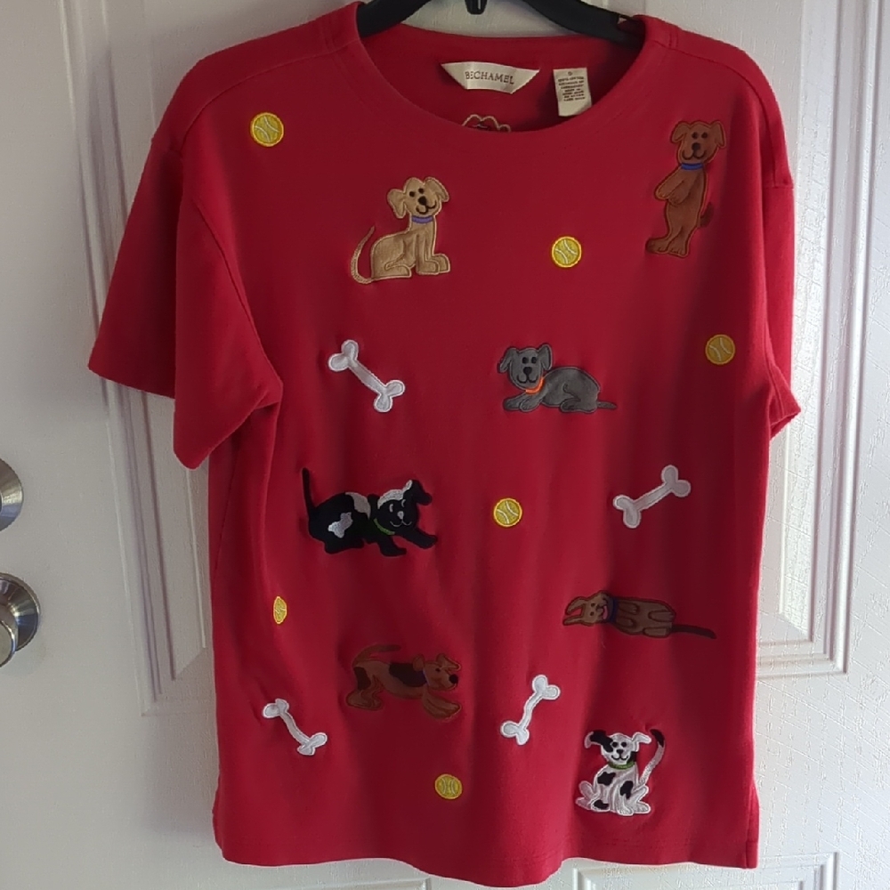 Bechamel Red Dog Pattern T-Shirt